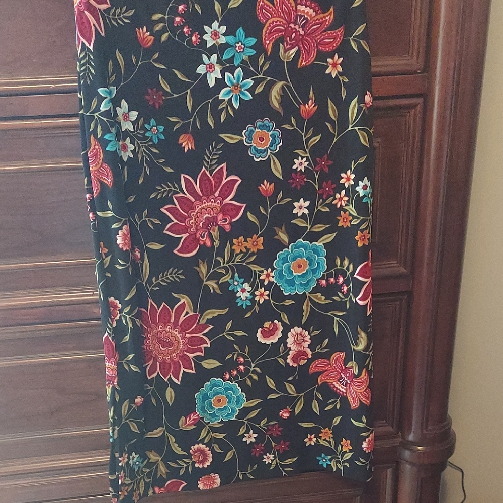 BCBGMaxAzria Black Skirt with Floral Accents